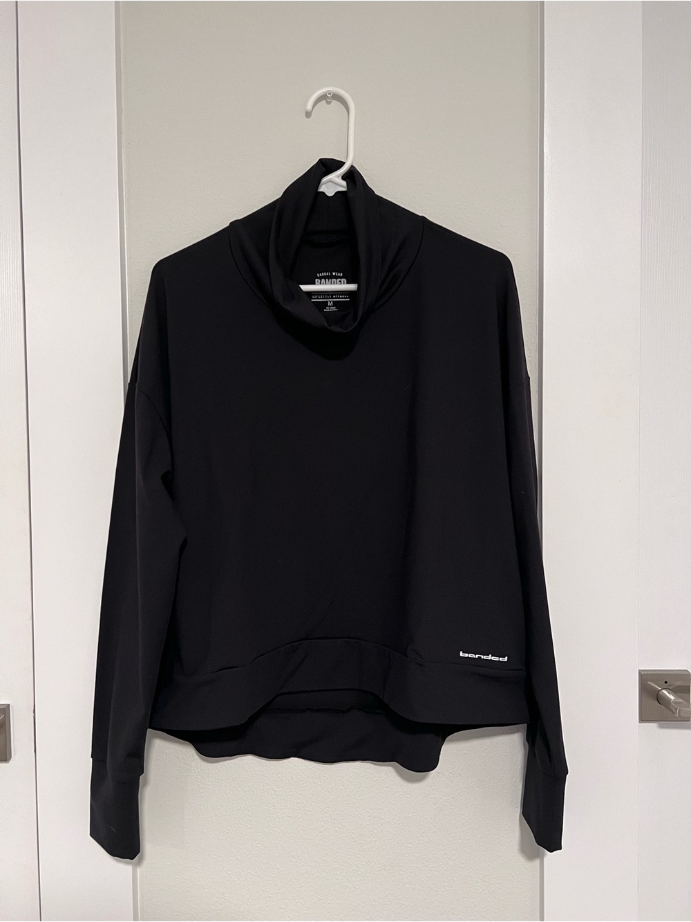 Black Banded High Neck Pullover